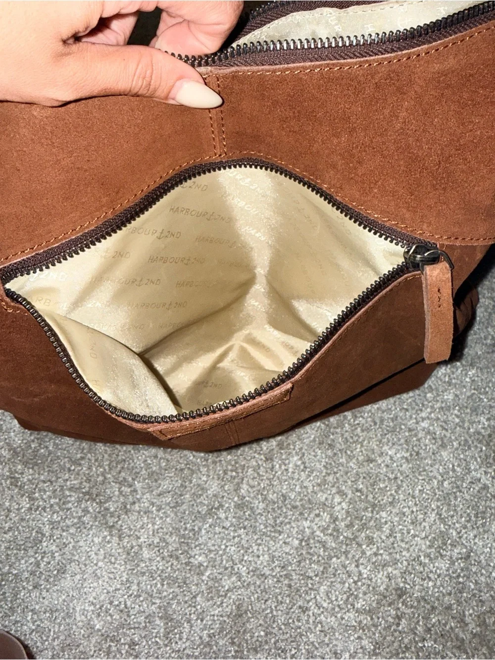 🤎 Harbour 2nd Genuine Suede Leather Hobo Shoulder Bag
